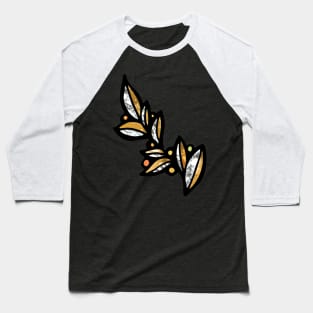 Gold and Silver Leaves Baseball T-Shirt